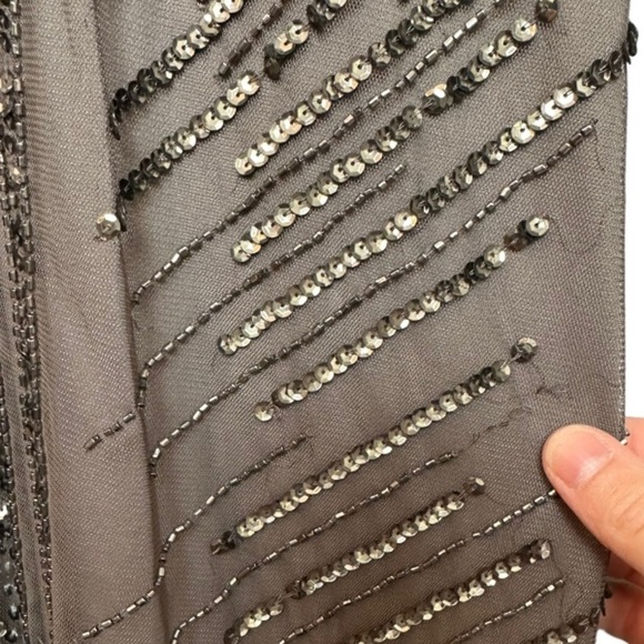 Adrianna Papell Gown Formal Dress Maxi- Sleeveless V-Neck Beaded 0 - Picture 8 of 8